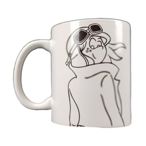 Mug aviatrice vintage noir et blanc